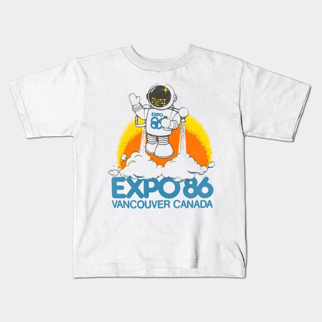 Retro Defunct Expo 86 World's Fair Vancouver Canada Kids T-Shirt by darklordpug